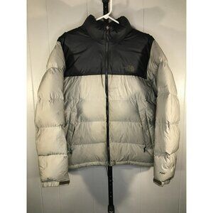 The North Face Puffer Jacket Mens LG 1996 Retro Nuptse 700 Gray Black Goose Down